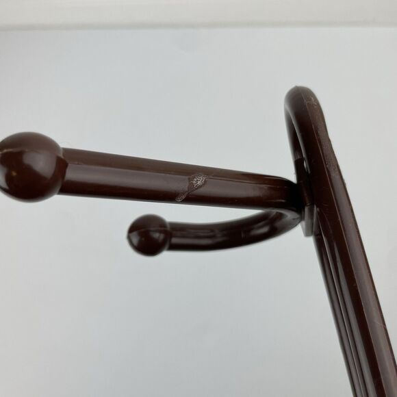 Vintage 80s Brown Plastic Wall Mounted 3 Hooks Hanger Yaffa Style Retro Entryway - Picture 10 of 11